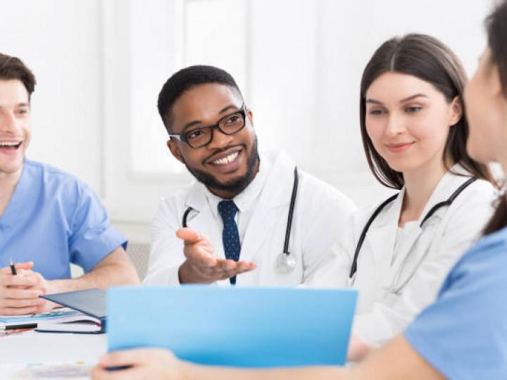 doctors sitting at table